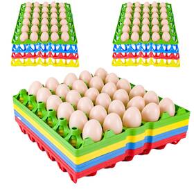 Gdoodm 762849718163 12 Pack Plastic Egg Tray 30 Cell Flats Stackable Carton For Home Chi