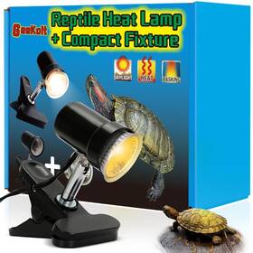 Geereheat01 Geekoit 2nd Gen 50w Reptile Heat Lamp Turtle Uva Uvb Bulb With Compact Fixture