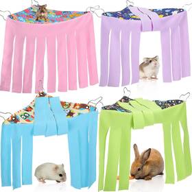 Geetery-guinea-0444 Geetery 4 Pcs Guinea Pig Hideout Fleece Hammock Corner Decor For Small Pets