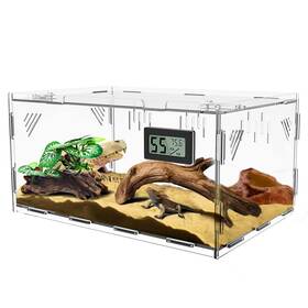 150971 Ghims Reptile Terrariums With Temperature Terrestrial L No Tray Clear