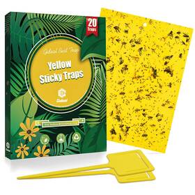 Gideal 724779197197 20-pack Dual-sided Yellow Sticky Traps For Flying Plant Insect Such As