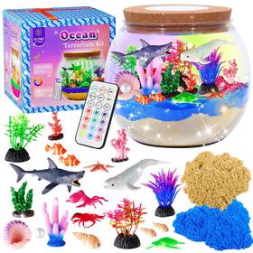 Ge-u4 Gifmore Ocean Terrarium Kit For Kids With Led Night Light And Remote Control O