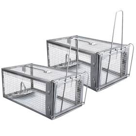 Rt002l Gingbau 2-pack Rat Traps Humane Live Chipmunk Cage Medium Set Of 2