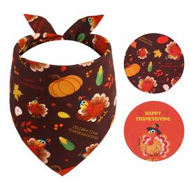 Gofshy 784196420063 Thanksgiving Dog Bandana Small 1pcs Triangle Reversible Holiday Scarf For Boy