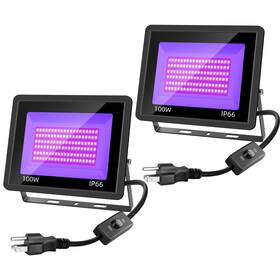 Qy110 Gopretty 2 Pack 100w Led Black Lights Blacklight Flood Light With 2pack