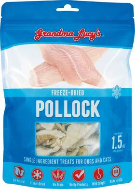 Grandma Lucys 884308580057 Freeze-dried Pollock Single Ingredient Dog And Cat Treats 1.5oz