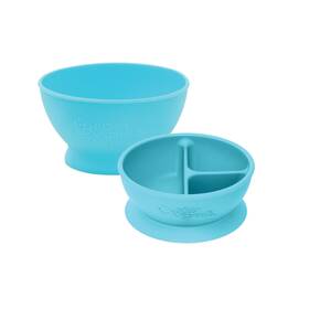 Green Sprouts 715418211206 Feeding Bowl And Learning Bowl-aqua Set-9mo