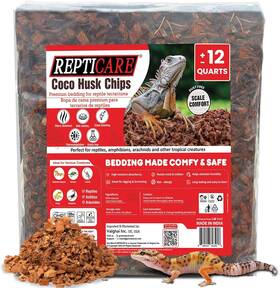 Rc12qhl Gro-med Repticare Coconut Husk Chips 12 Quarts Of Loose Husks Coco Brown