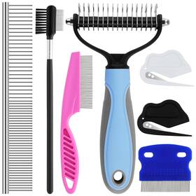 Gubcub 713079254549 7 Pack Pets Grooming Brush Comb Kit Double-side Deshedding Dematting Dog Brus