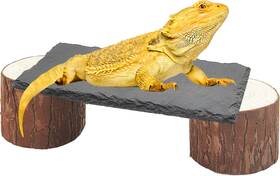 Pa-6-2 Gxsdj Bearded Dragon Basking Platform With Wooden Pile Reptiles Hideout Cave Turtle
