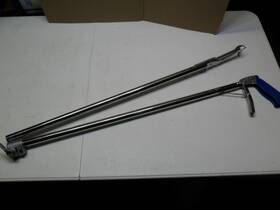 60-ss Gyorgkshi New Long Reach Foldable Snake Tongs / Grabber Wide Jaw Stainless Steel