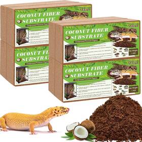 Halatool 744759548238 8pack Compressed Coconut Fiber Substrate For Reptile Natural Premium