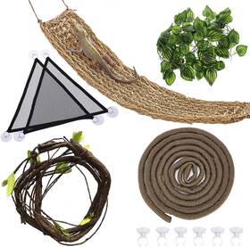 Hamiledyi 445036523520 Bearded Dragon Tank Accessories Lizard Large Hammock Jungle Climber Vi