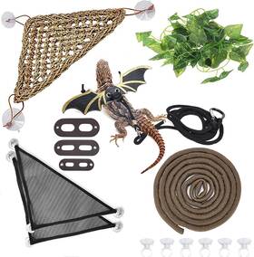 Hamiledyi 705353148835 Bearded Dragon Tank Accessories Lizard Hammock Climbing Jungle Vines