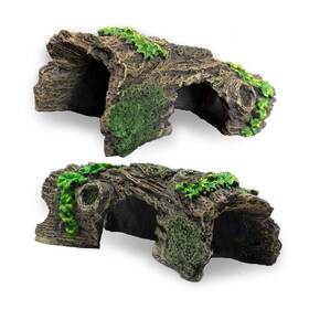 M156-1 Hamiledyi 2pcs Small Aquarium Trunk Decoration Hollow Tree Hideout Log Hideaway F