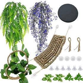 M429-1 Hamiledyi 8pcs Bearded Dragon Hammock Reptile Basking Platform Rock Artificial