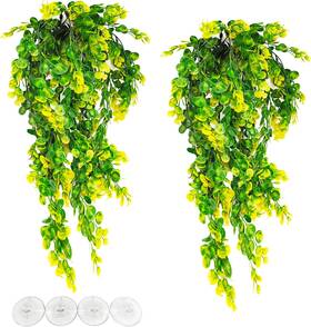 Xx88-3 Hamiledyi Reptile Plants Hanging Terrarium Artificial Leaves Habitat