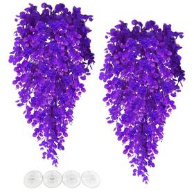 Xx88-6 Hamiledyi Fake Reptile Plants 2 Pack Hanging For Reptiles Wi