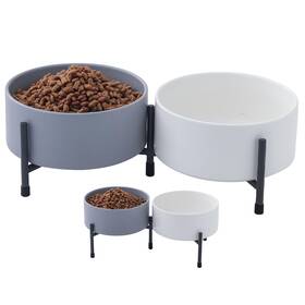 Hanjion 791809530873 32 Ounces Ceramic Dog Bowls Set For Food And Water Bowl Raised With