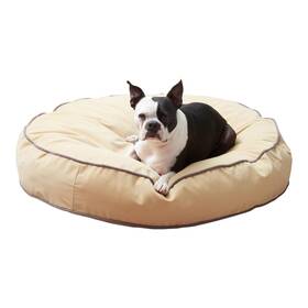 Happy Hounds 098198022058 Scout Round Reversible Pillow Dog Bed Medium 42 X 30 Inch Beige