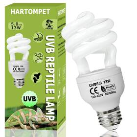 Hartompet 897137181711 Uvb 5.0 Reptile Light 13w Tropical Terrarium Compact Fluorescent Lamp Coil Uv