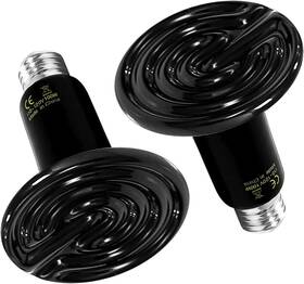 100w Healsmart 744759679628 New Reptile Heat Lamp 2 Pack Ceramic Emitter Black Fast Shipping