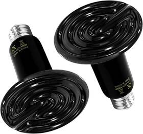Ptcrhl100x2v2a Healsmart 100w Reptile Ceramic Heat Emitter Bulbs 2-pack Black