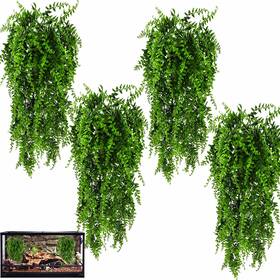 M1998 Hercocci 4 Pack Reptile Plants Terrarium Hanging Vines Artificial Leaves Habit