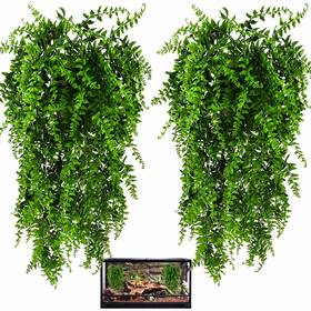 M9911 Hercocci 2 Pack Reptile Plants Terrarium Hanging Vines Artificial Leaves