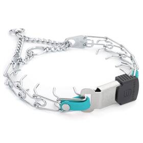 Herm Sprenger 022853281128 Chrome Plated Steel Dog Collar With Quick Release Cliclock Buckle And Biothan