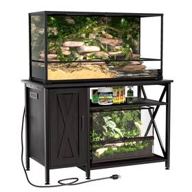 Pg08xyb Herture 40-120 Gallon Reptile Tank Stand With Power Outlet Terrarium Stor