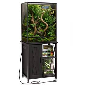 Pg12xyb Herture 4567 Gallon Reptile Tank Stand With Power Outlet Terrarium Wit