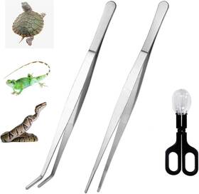 Hfblins 726084378735 15 Inch Reptile Feeding Tongs Long Tweezers Cricket Clamp Bug Scooper 3 Pcs Sta