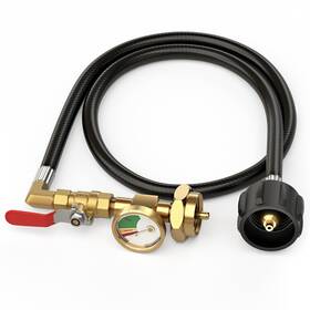 Yg001 Hicooi Propane Refill Adapter For 1 Lb. Tanks 3ft Hose With Pressure Gauge And Valve