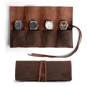 8542014112 Hide & Drink And Leather Watch Roll Organizer Handmade From Full Grain