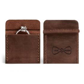 Hide & Groom 840186412934 And Wedding Ring Case Handmade From Full Grain Leather - Bourbon Br