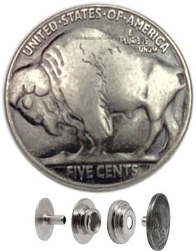 Ds-bn-l24x5 Hides & Knives And Snaps In Decorative Buffalo Nickel 5 Sets Included Premium L
