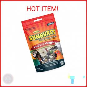 Higgins 046706322510 Sunburst Fruits And Veggies Gourmet Treats For Conures Parrots Macaws