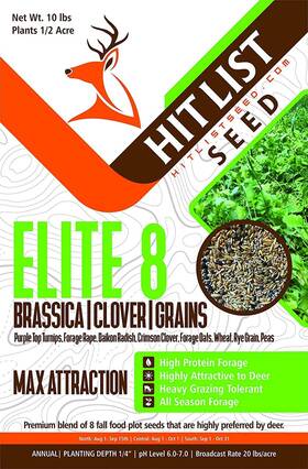 Hit List Seed 694610968333 Elite 8 Fall Food Plot Seeds For Deer Annual Mix - Fo