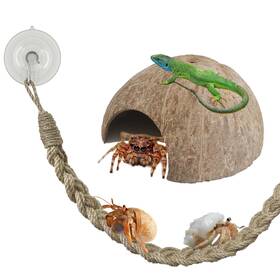 Jl015 Hodpyihc 2pcs Hermit Crab Accessories 25.9inx1.58in Reptile Climbing Rope Natural Coco
