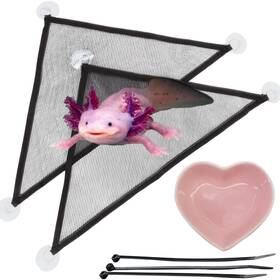 Homedy Crafts 288039600956 Axolotl Hammock For Aquarium And Ceramic Feeding Dish Repti