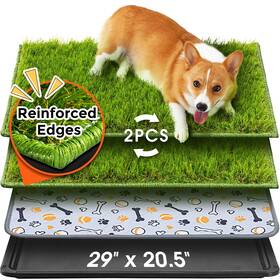 X20.5 Hompet 060836293491 Dog Grass Pad With Tray Large 29 Inch 2 Reusable Artificial Turf F