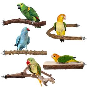 Bp5cs-240520 Hpawhomepart Bird Perches 5pcs Natural Wood Birds Stand Branch Perch Chewing Stick