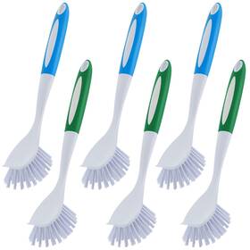 Bey-hsei-6190 Hsei 6 Pcs Blue And Green Kitchen Scrub Dish Brush Bulk With 11 Inch Anti Sli