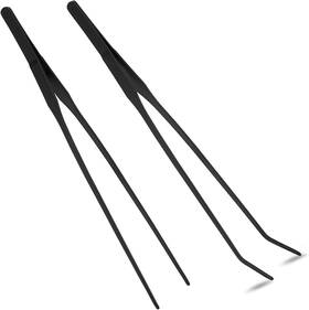 Hstech 761325715795 2 Pcs 11 Inch Black Long Handle Stainless Steel Straight And Curved