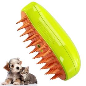 Hupick 715393412131 3-in-1 Rechargeable Steam Cat Brush - Mango Green Effective For Untangling