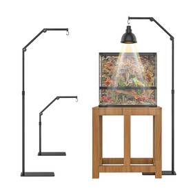 Hvaying 096587052680 Reptile Lamp Stand - Metal Bracket Adjustable Height 21-51 Inch 360
