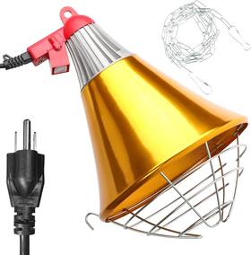 300w Hypool 744759358936 Reptile Heat Lamp Fixture 8.5inch Deep Dome Light Max