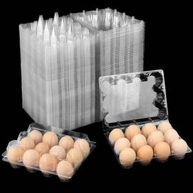 Ihdyppew 748743847987 130 Packs 3 X 4 Clear Egg Cartons 1 Dozen Plastic Transparent C