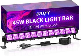 Suer-45w-02smx-1p Isuerfy 45w Black Light Bar Ip66 Waterproof Led Blacklight With 6ft 1 Pack